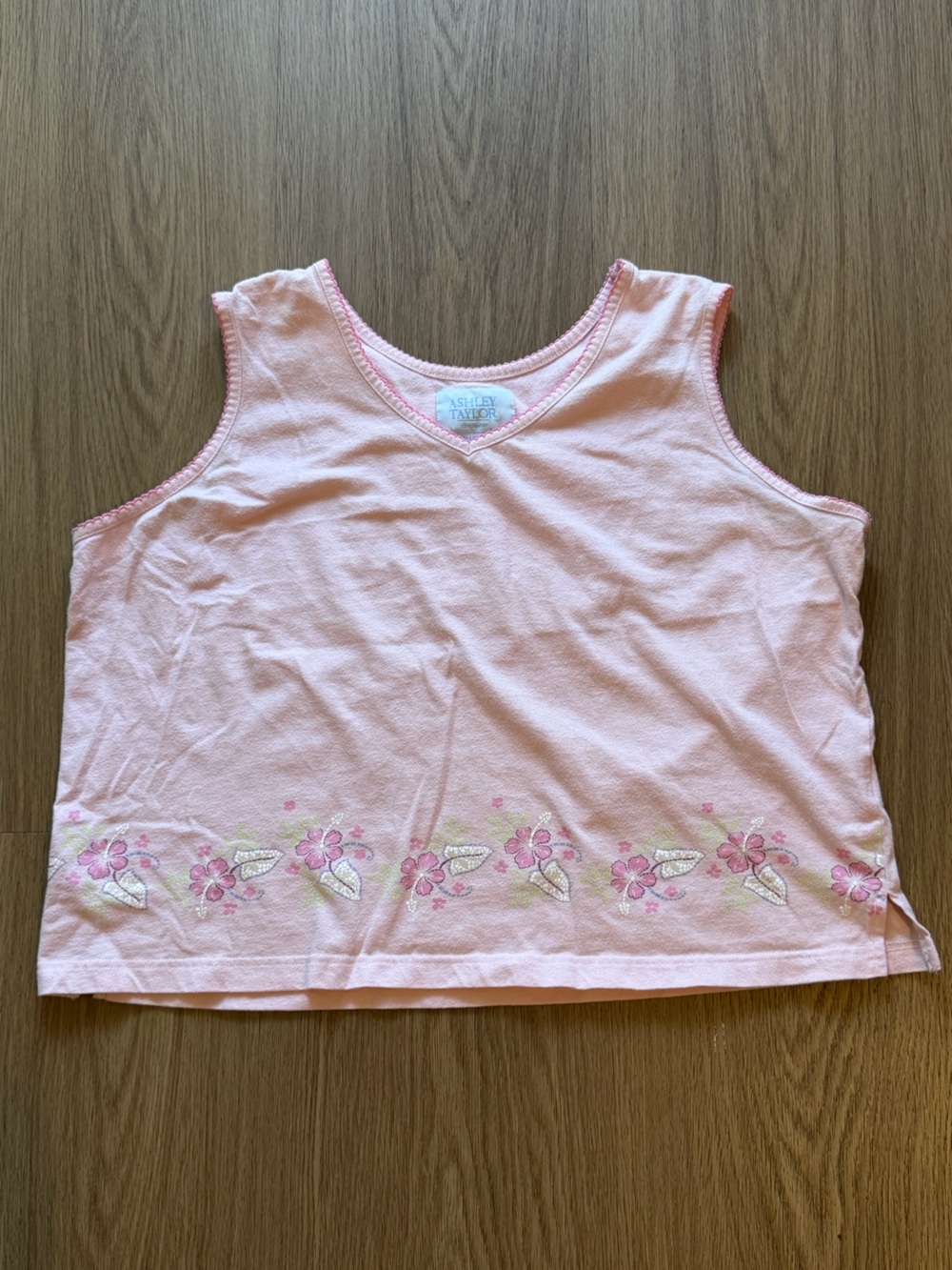 Ashley Taylor Light Pink Floral Girls' Tank Top